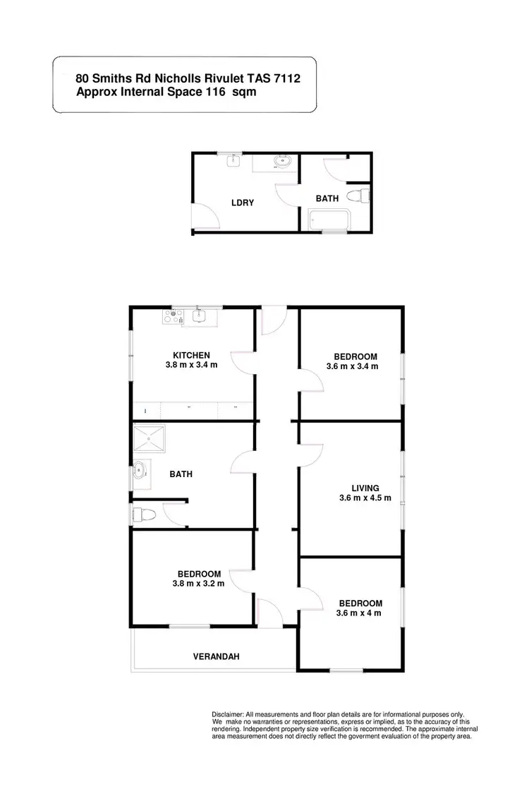 Floorplan of Homely house listing, 80 Smiths Road, Nicholls Rivulet TAS 7112