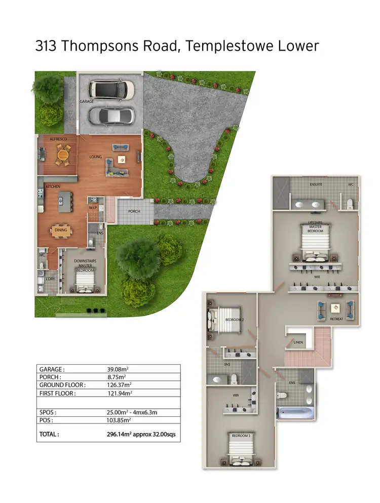 Floorplan of Homely townhouse listing, 313 Thompsons Road, Templestowe Lower VIC 3107