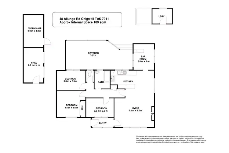 Floorplan of Homely house listing, 48 Allunga Road, Chigwell TAS 7011