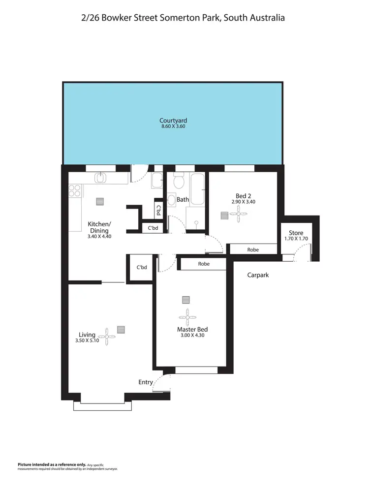 Floorplan of Homely house listing, 2/26 Bowker Street, Somerton Park SA 5044