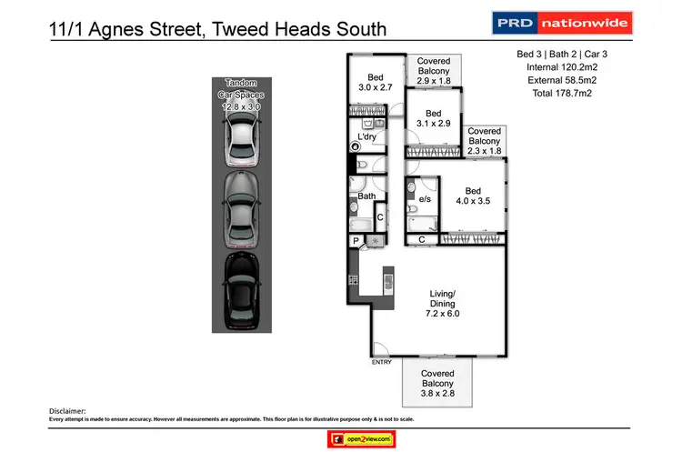 Floorplan of Homely unit listing, 11/1 Agnes Street, Tweed Heads South NSW 2486