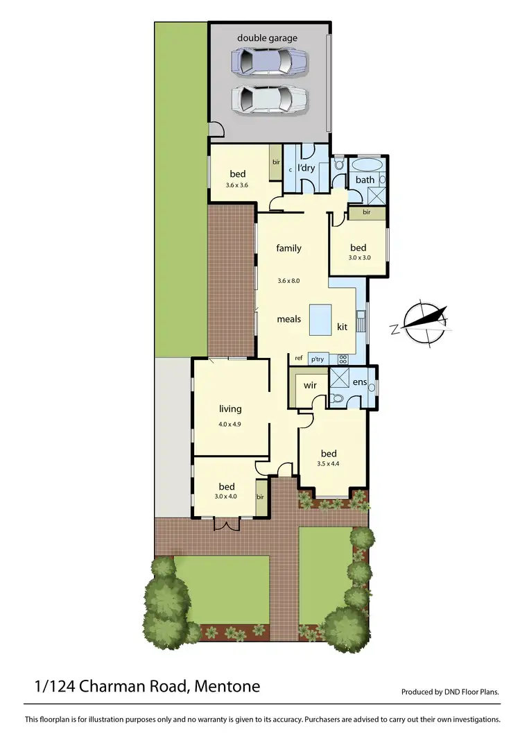 Floorplan of Homely townhouse listing, 1/124 Charman Road, Mentone VIC 3194