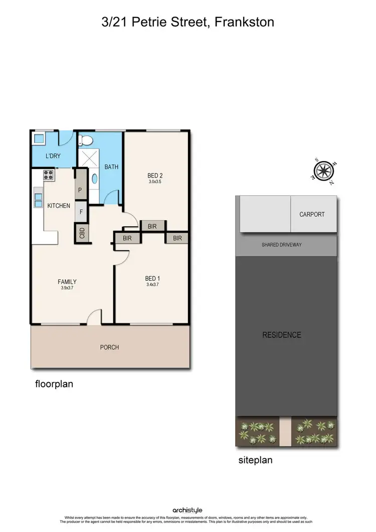 Floorplan of Homely unit listing, 3/21 Petrie Street, Frankston VIC 3199