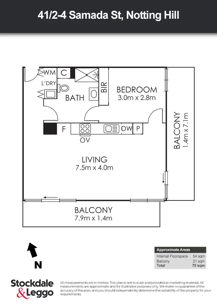 Floorplan of Homely apartment listing, 41/2-4 Samada Street, Notting Hill VIC 3168