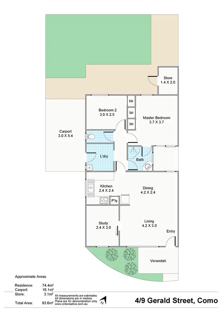 Floorplan of Homely villa listing, 4/9 Gerald Street, Como WA 6152