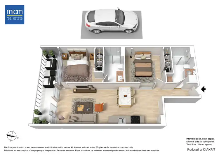 Floorplan of Homely apartment listing, 2201/118 Kavanagh Street, Southbank VIC 3006
