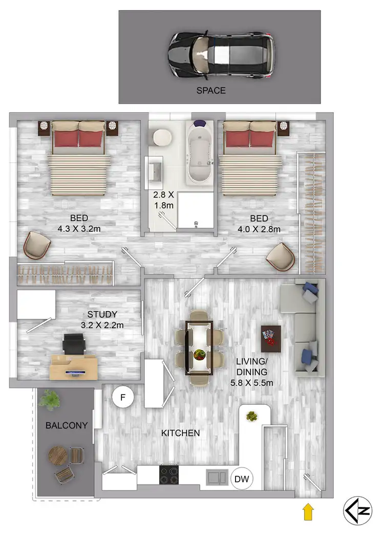 Floorplan of Homely apartment listing, 7/2 Evans Avenue, Eastlakes NSW 2018