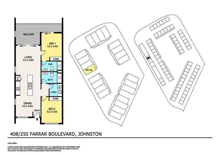 Floorplan of Homely unit listing, 408/250 Farrar Boulevard, Johnston NT 832