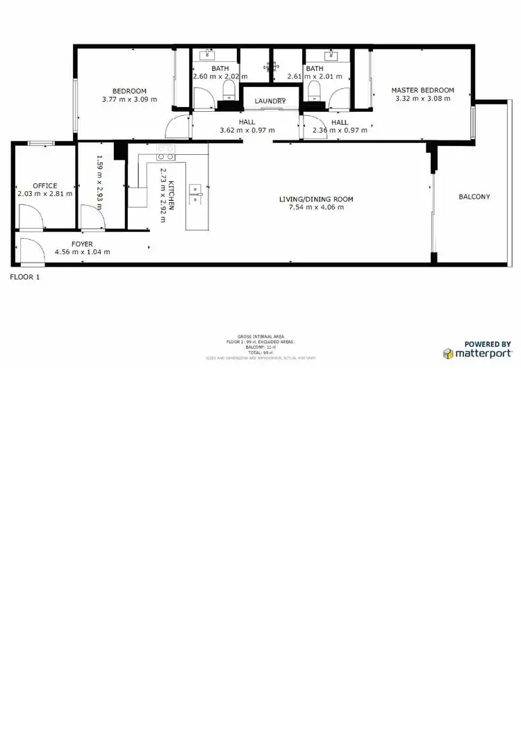 Floorplan of Homely apartment listing, 3/1 Stone Street, South Perth WA 6151