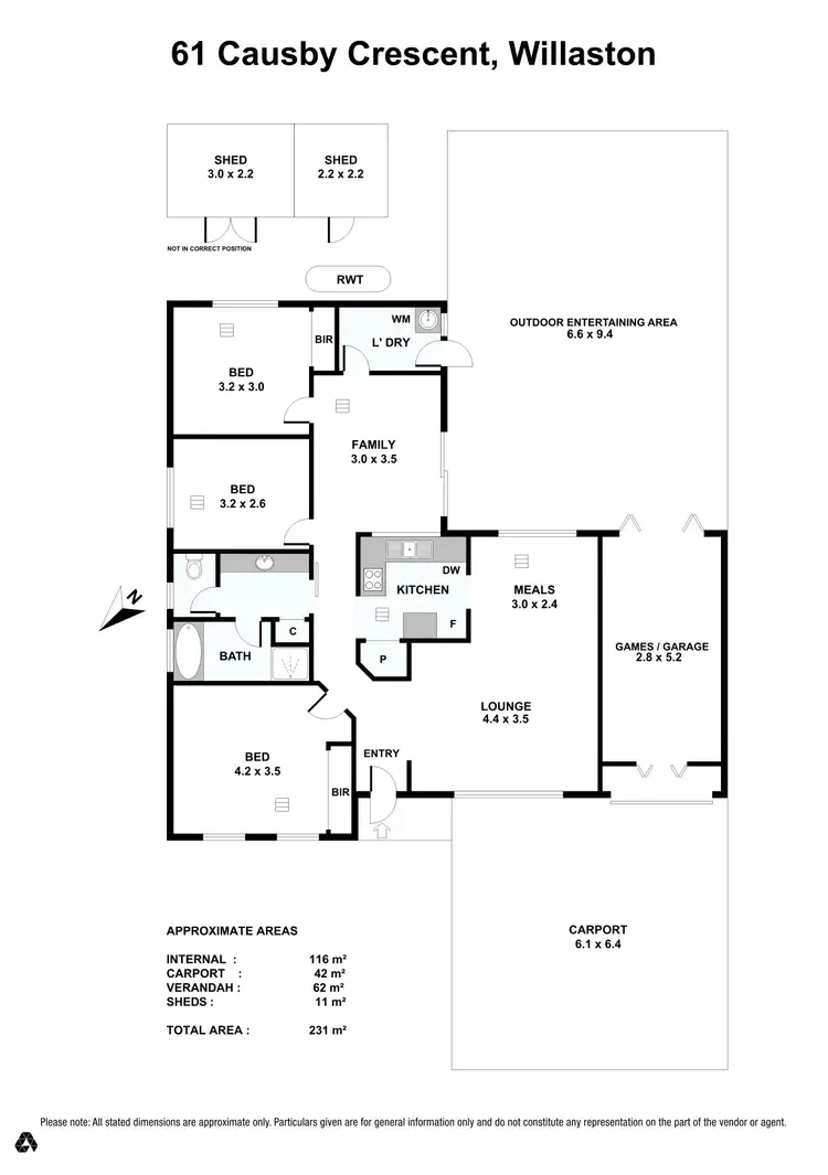 Floorplan of Homely house listing, 61 Causby Crescent, Willaston SA 5118
