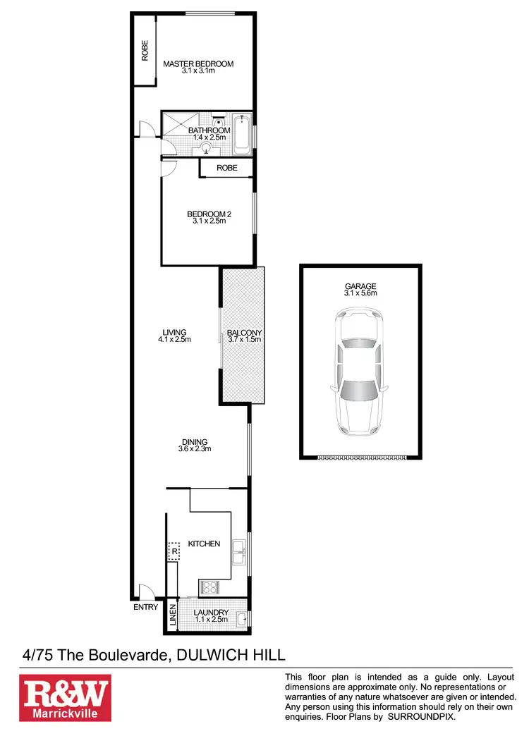 Floorplan of Homely unit listing, 4/75 The Boulevarde, Dulwich Hill NSW 2203