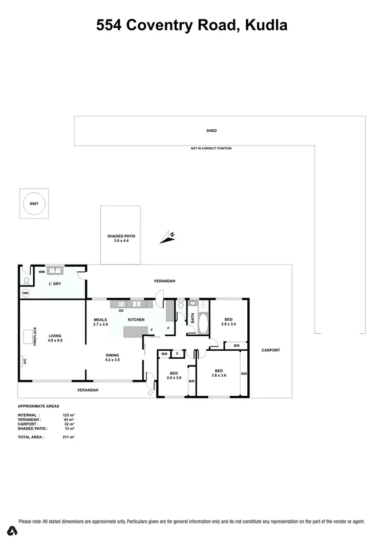 Floorplan of Homely house listing, 554 Coventry Road, Kudla SA 5115