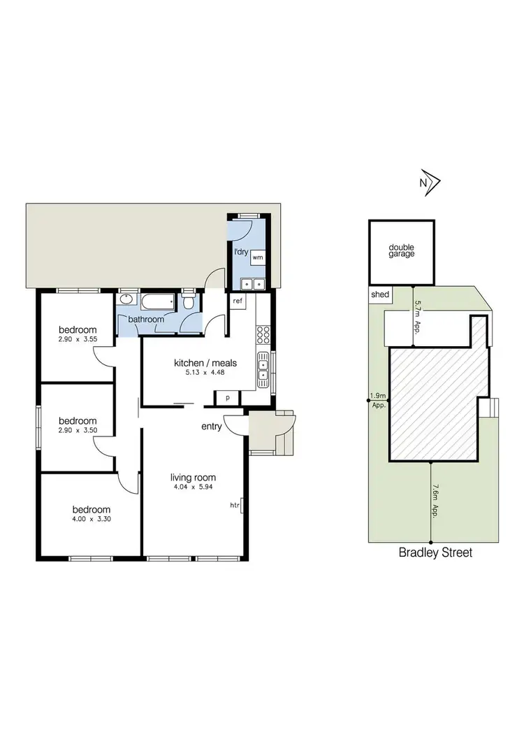 Floorplan of Homely unit listing, 1/5 Bradley Street, Newport VIC 3015