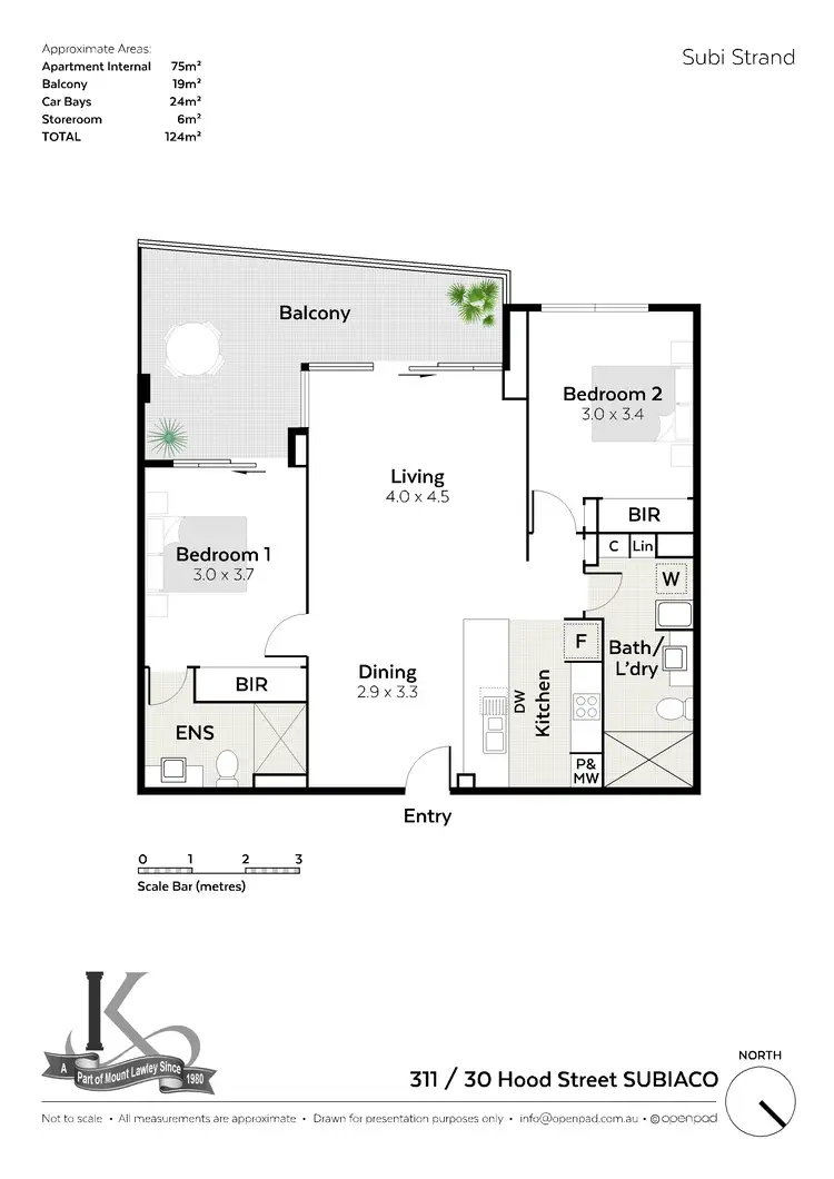 Floorplan of Homely apartment listing, 311/30 Hood Street, Subiaco WA 6008