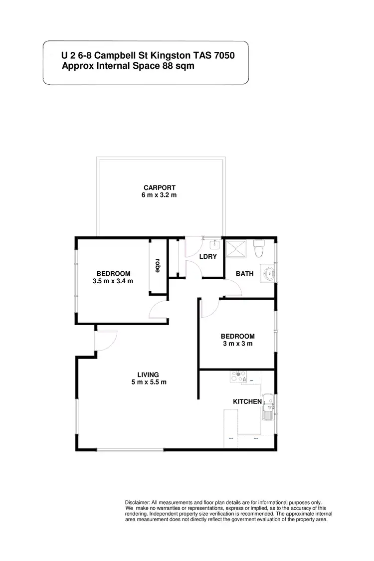 Floorplan of Homely townhouse listing, 2, 6-8 Campbell Street, Kingston TAS 7050