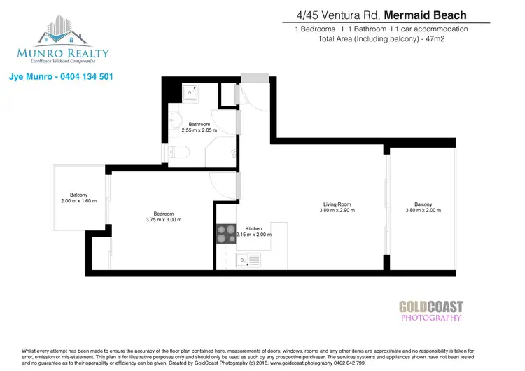 Floorplan of Homely unit listing, 4/45 Ventura Road, Mermaid Beach QLD 4218