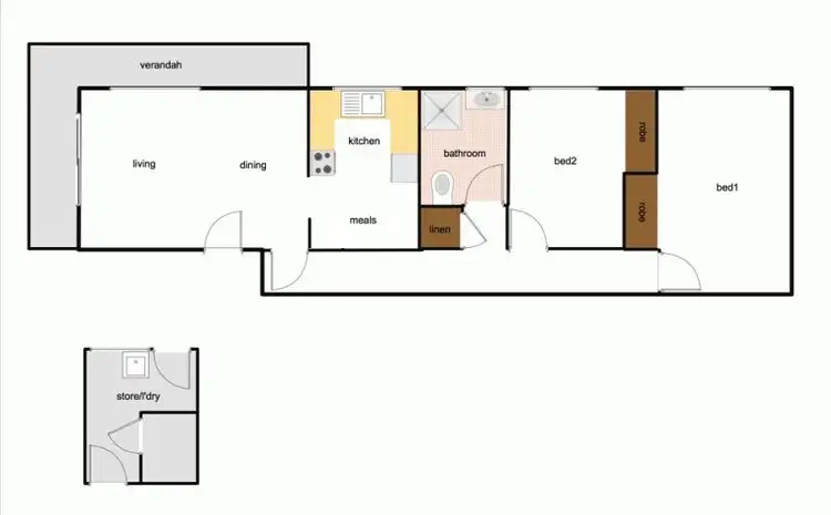 Floorplan of Homely unit listing, 2/2 Booth Street, Queanbeyan East NSW 2620
