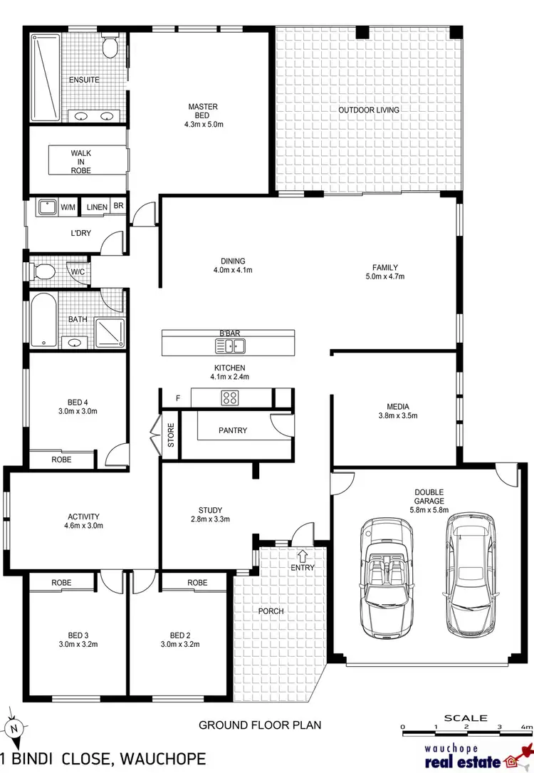 Floorplan of Homely house listing, 1 Bindi Close, Wauchope NSW 2446