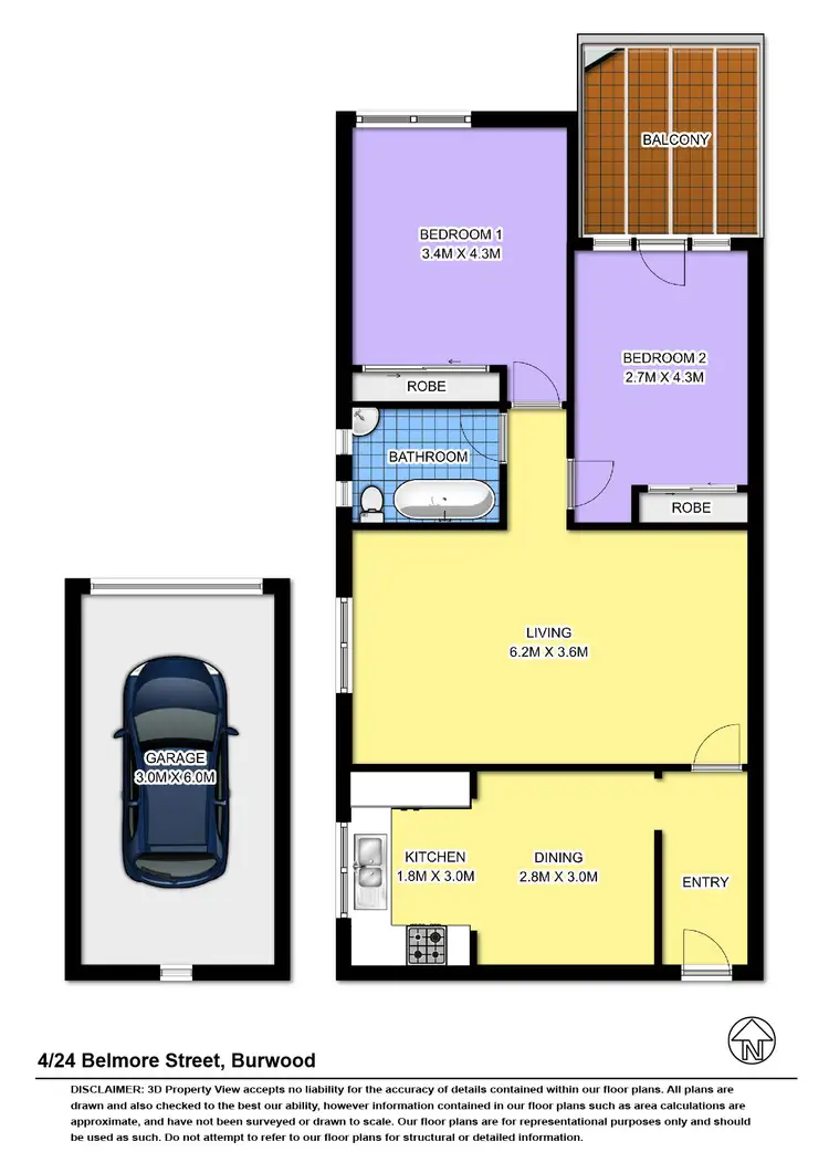 Floorplan of Homely apartment listing, 4/24 Belmore Street, Burwood NSW 2134