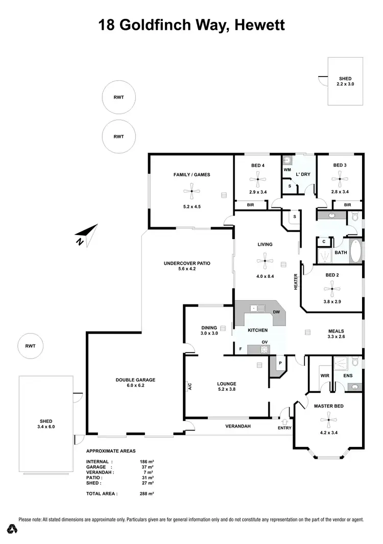 Floorplan of Homely house listing, 18 Goldfinch Way, Hewett SA 5118