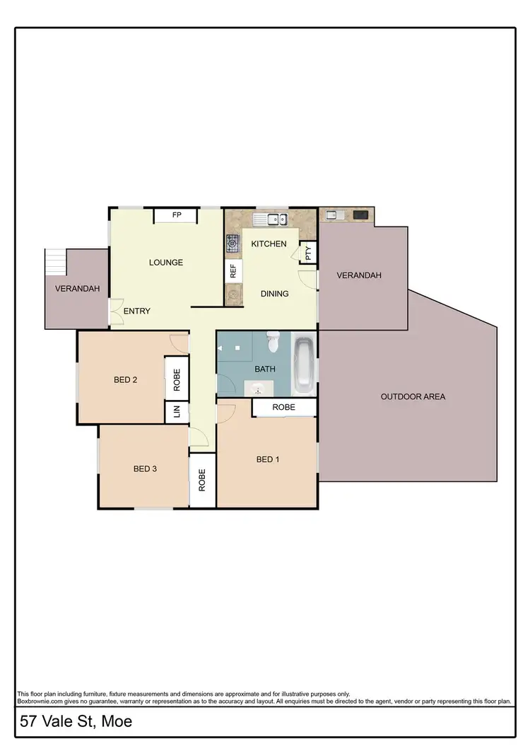 Floorplan of Homely house listing, 57 Vale Street, Moe VIC 3825