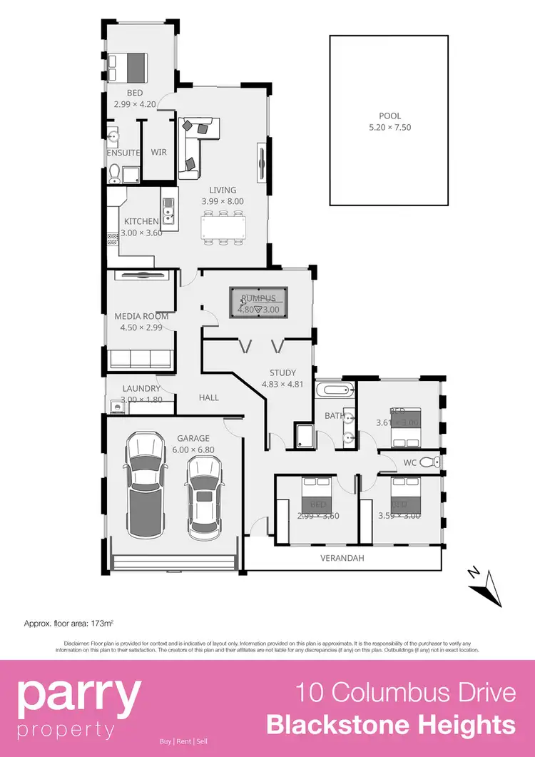 Floorplan of Homely house listing, 10 Columbus Drive, Blackstone Heights TAS 7250
