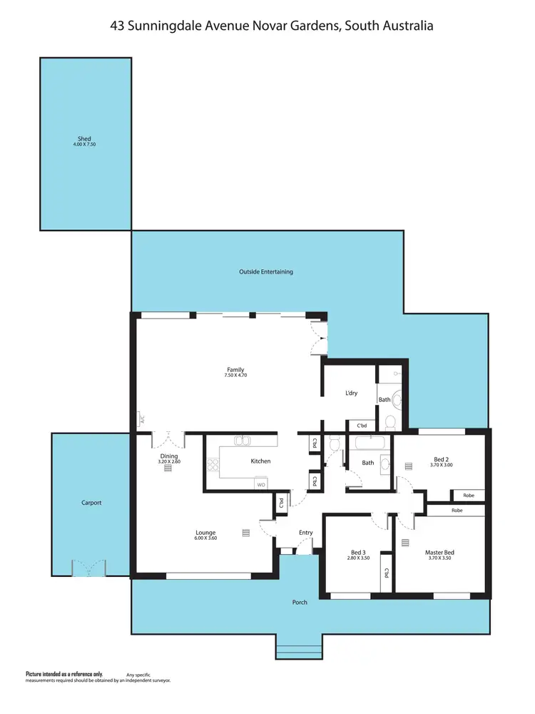 Floorplan of Homely house listing, 43 Sunningdale Avenue, Novar Gardens SA 5040