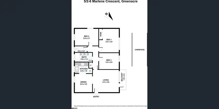 Floorplan of Homely unit listing, 5/2-6 Marlene Crescent, Greenacre NSW 2190