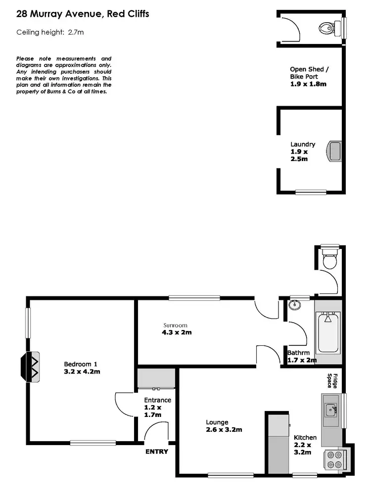 Floorplan of Homely house listing, 28 Murray Avenue, Red Cliffs VIC 3496