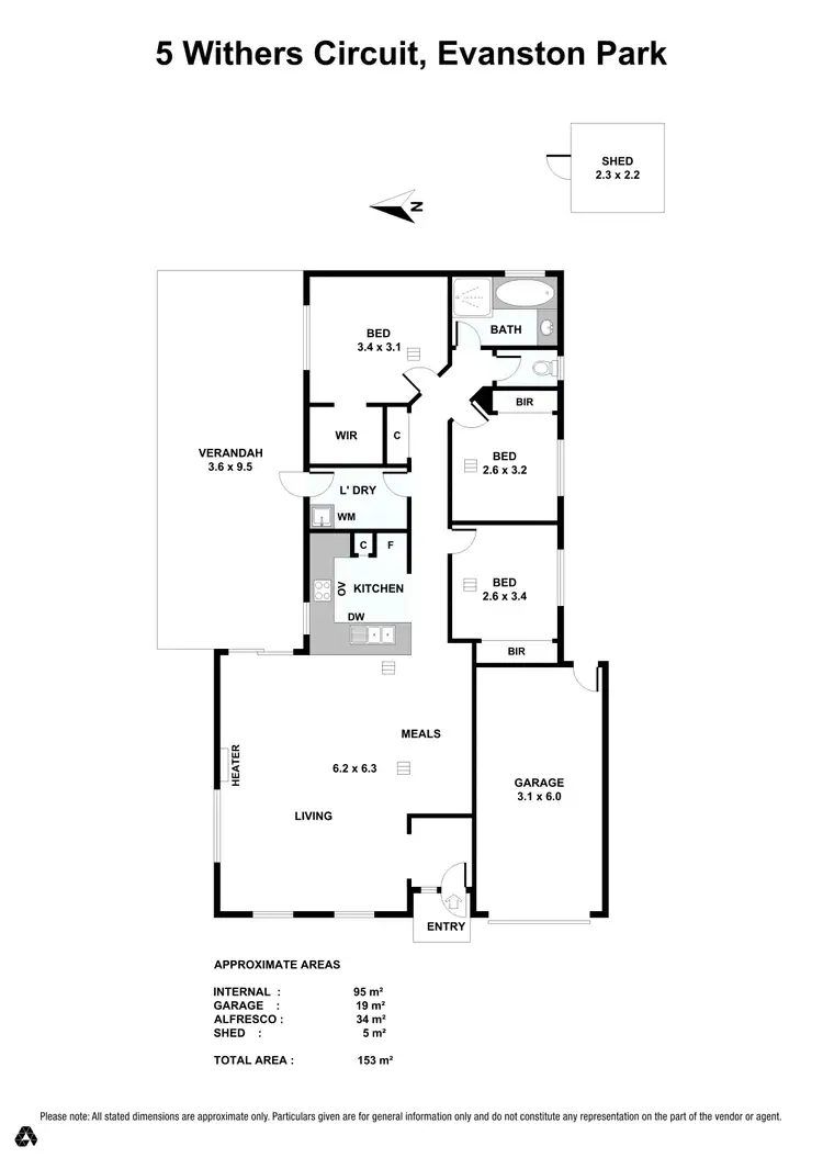 Floorplan of Homely house listing, 5 Withers Circuit, Evanston Park SA 5116