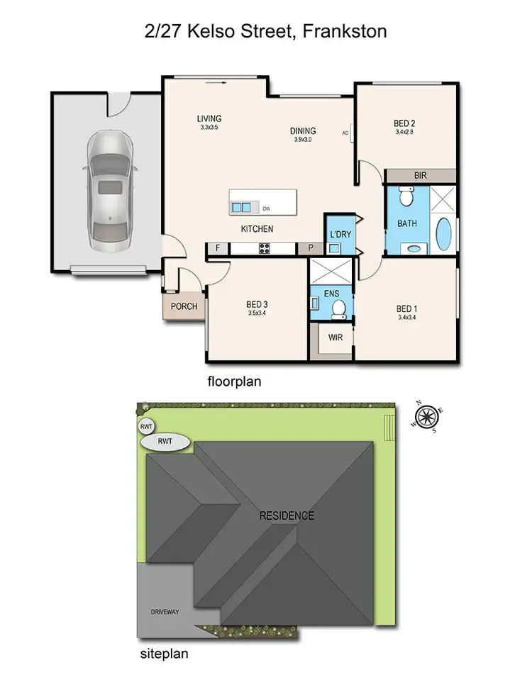 Floorplan of Homely unit listing, 2/27 Kelso Street, Frankston VIC 3199