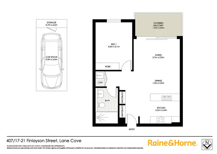 Floorplan of Homely apartment listing, 407/17-21 Finlayson Street, Lane Cove NSW 2066