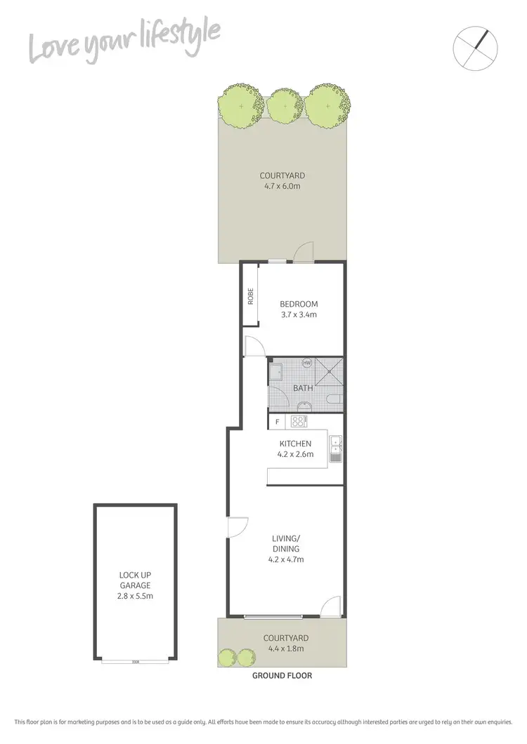 Floorplan of Homely apartment listing, 2/58 Park Street, Erskineville NSW 2043