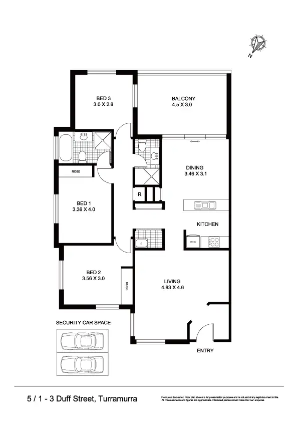 Floorplan of Homely apartment listing, 5/1-3 Duff St, Turramurra NSW 2074