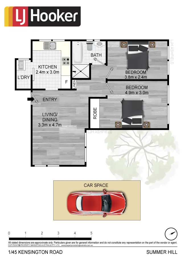 Floorplan of Homely unit listing, 1/45 Kensington Road, Summer Hill NSW 2130