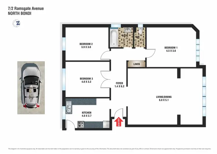 Floorplan of Homely apartment listing, 7/2 Ramsgate Avenue, North Bondi NSW 2026