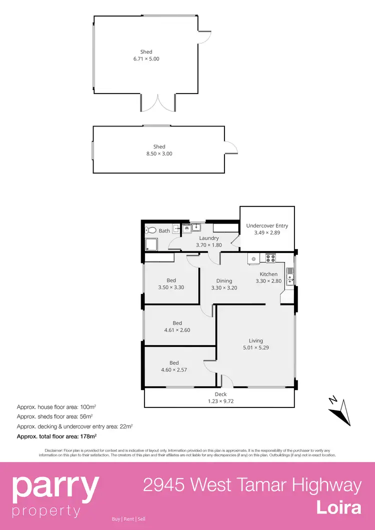 Floorplan of Homely house listing, 2945 West Tamar Highway, Loira TAS 7275