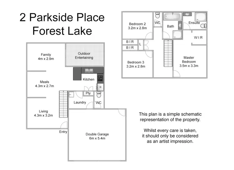 Floorplan of Homely house listing, 2 Parkside Place, Forest Lake QLD 4078