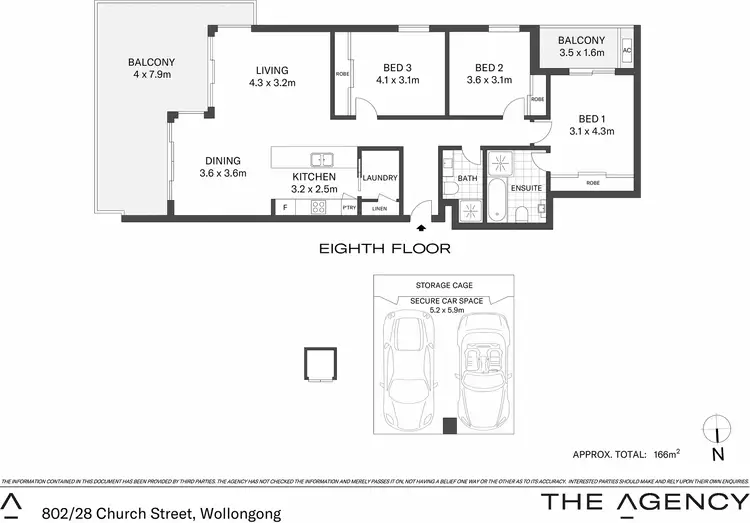 Floorplan of Homely apartment listing, 802/28 Church Street, Wollongong NSW 2500