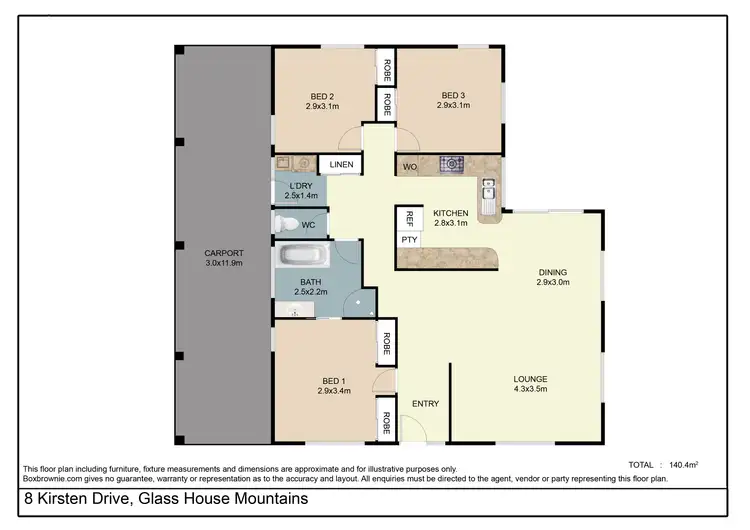 Floorplan of Homely house listing, 8 Kirsten Drive, Glass House Mountains QLD 4518