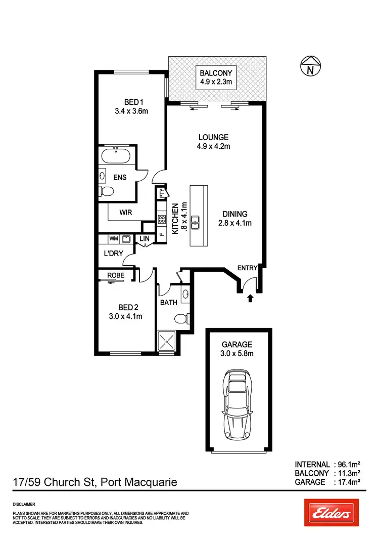 Floorplan of Homely unit listing, 17/59 Church Street, Port Macquarie NSW 2444