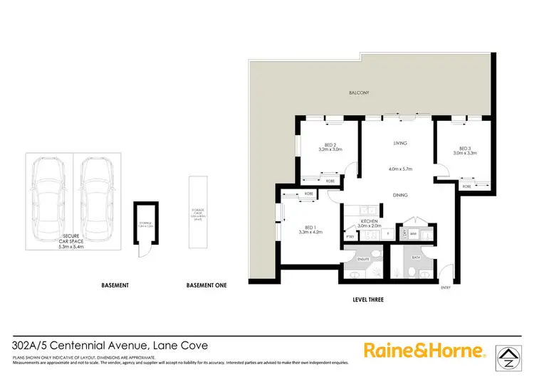 Floorplan of Homely apartment listing, 302A/5 Centennial Avenue, Lane Cove NSW 2066
