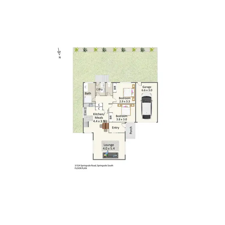 Floorplan of Homely unit listing, 3/524 Springvale Road, Springvale South VIC 3172