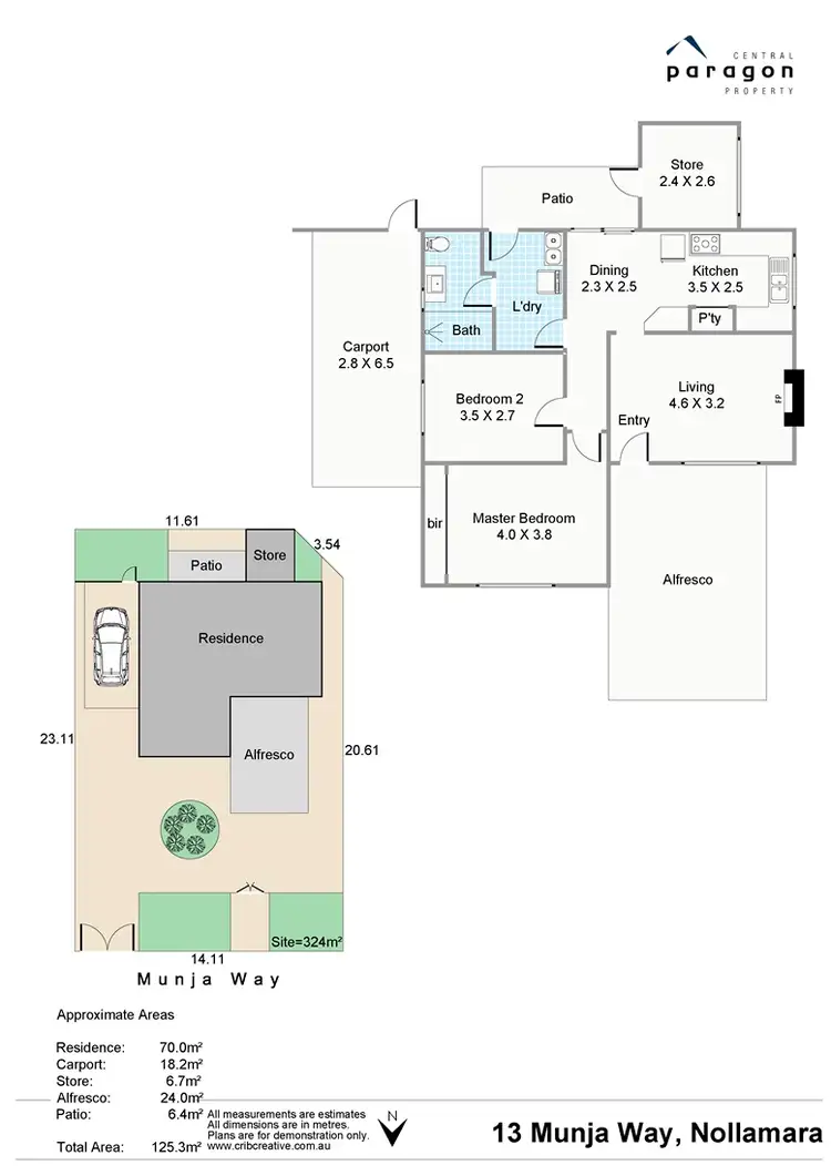 Floorplan of Homely semi-detached listing, 13 Munja Way, Nollamara WA 6061