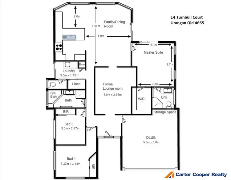 Floorplan of Homely house listing, 14 Turnbull Court, Urangan QLD 4655