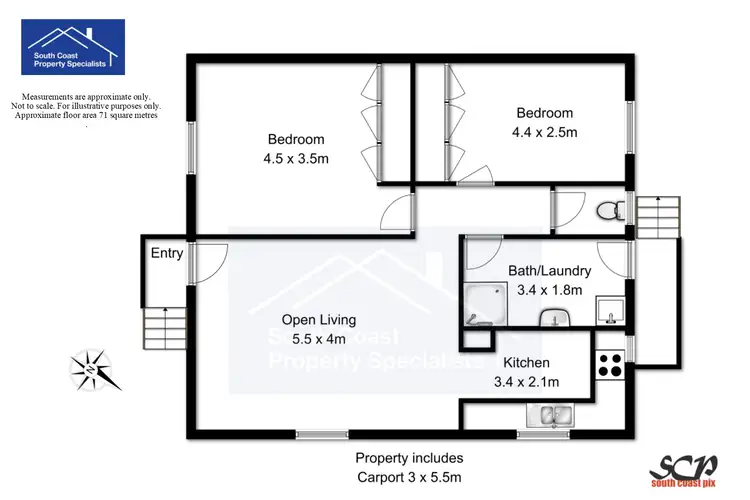Floorplan of Homely unit listing, 1/1 Matthew Parade, Batehaven NSW 2536