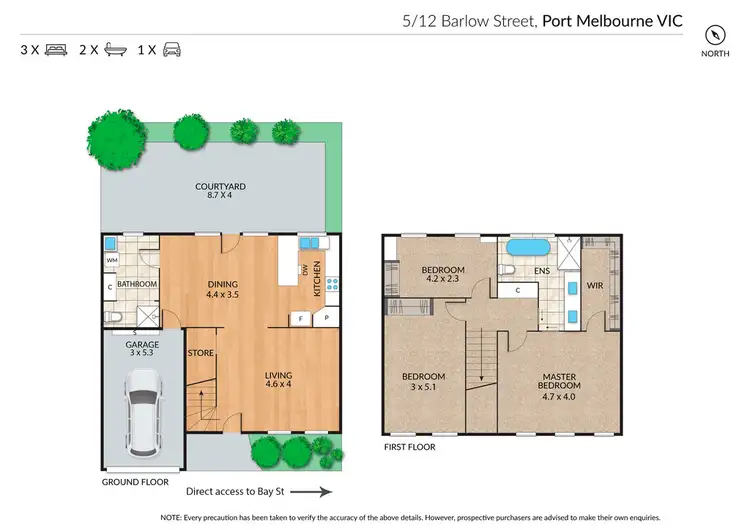 Floorplan of Homely townhouse listing, 5/12 Barlow Street, Port Melbourne VIC 3207