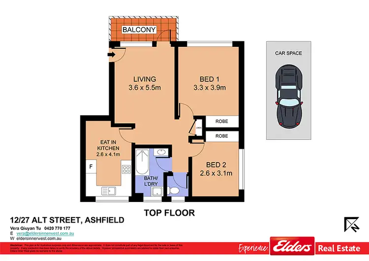 Floorplan of Homely unit listing, 12/27 Alt St, Ashfield NSW 2131