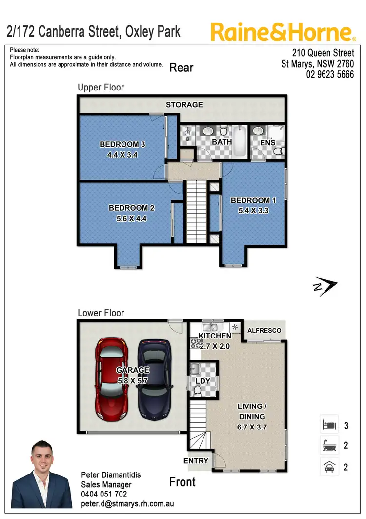 Floorplan of Homely townhouse listing, 2/172 Canberra Street, St Marys NSW 2760