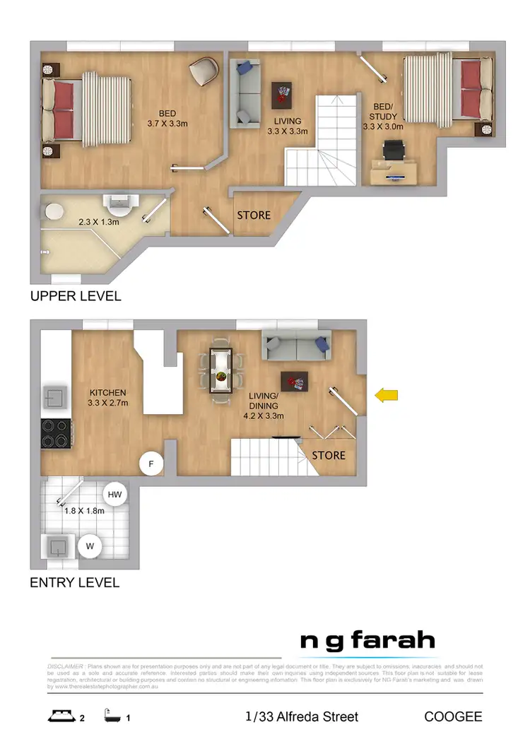 Floorplan of Homely unit listing, 1/33 Alfreda Street, Coogee NSW 2034
